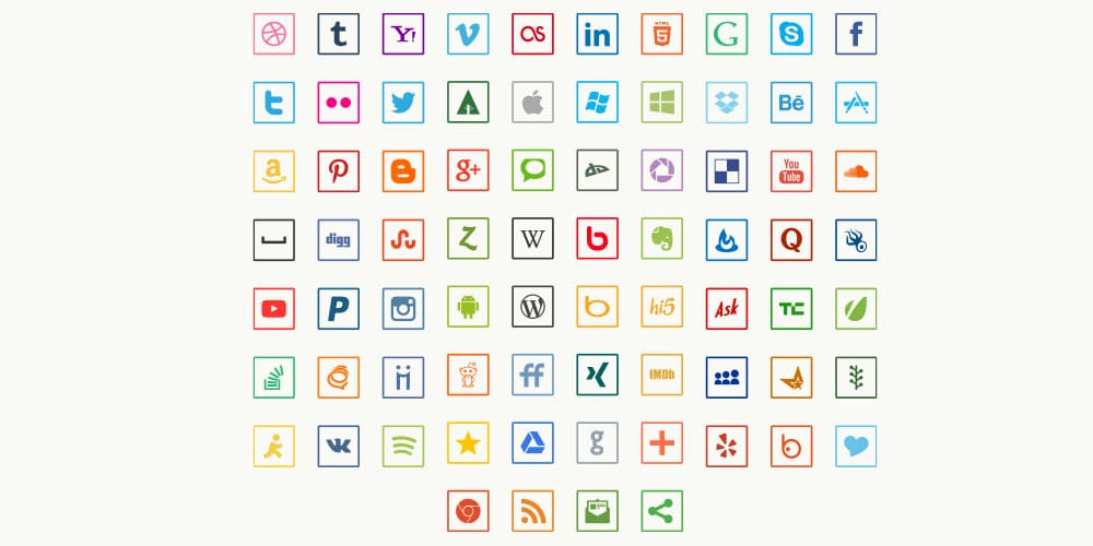 Free Thin Social Media Icons