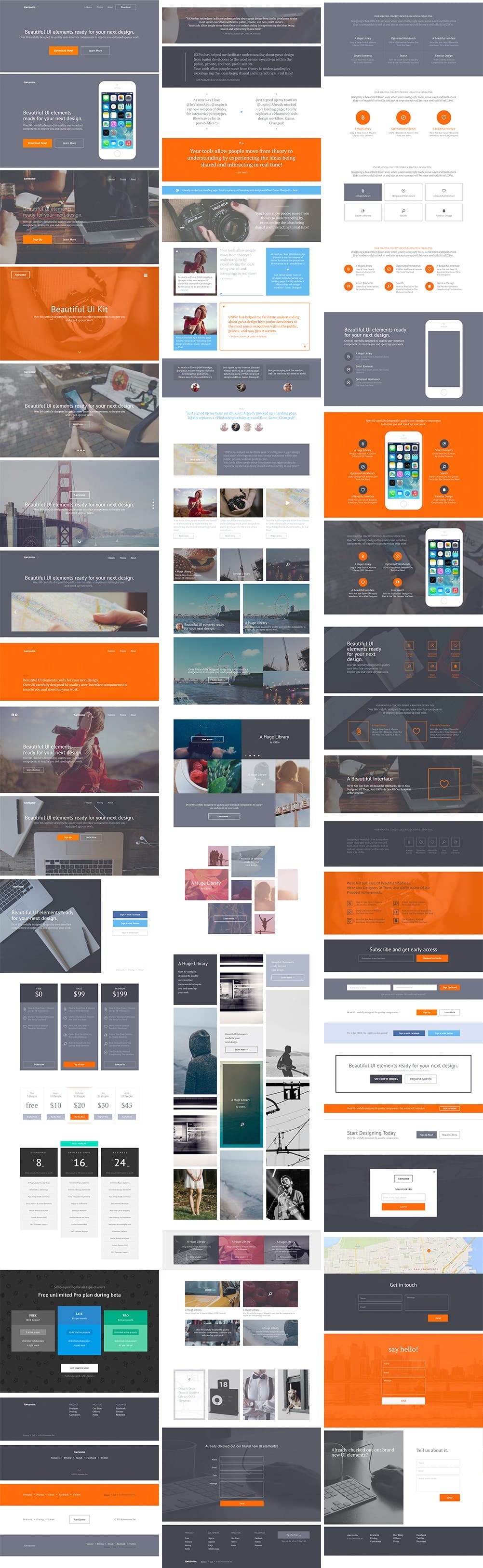 50+ Latest Free UI Kit PSD Collection - Css Author