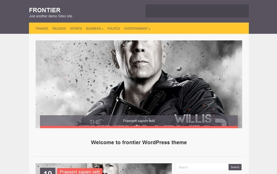 Frontier Free Portfolio WordPress Theme