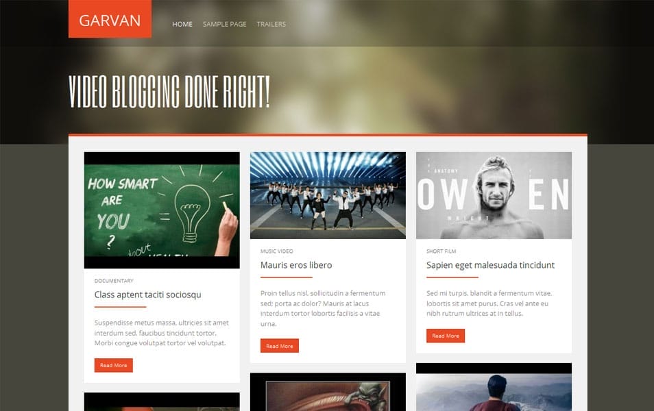 Garvan Free Portfolio WordPress Theme