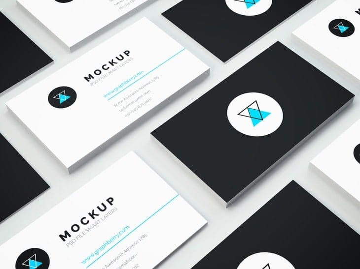 Isometric Business Card Mockup