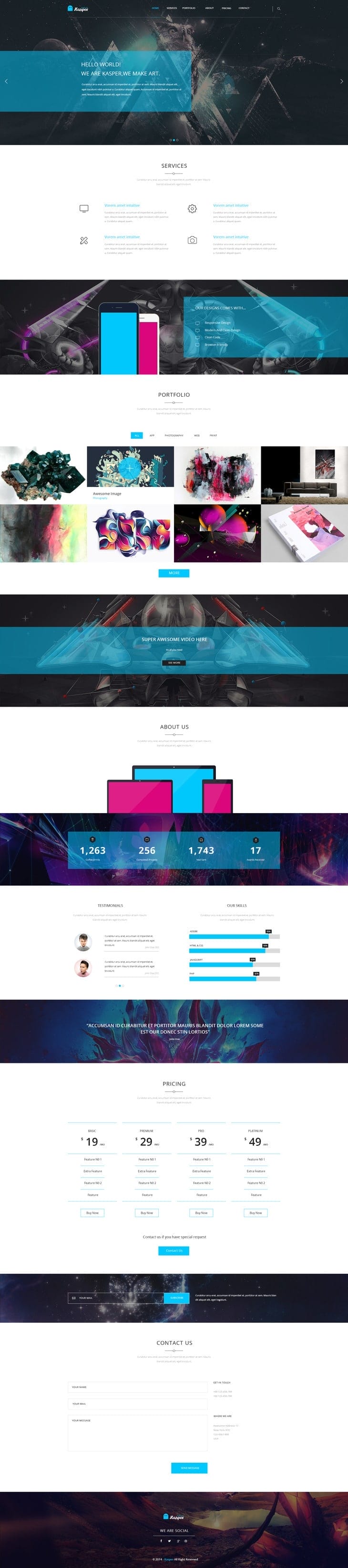Kasper One Page Creative PSD Template