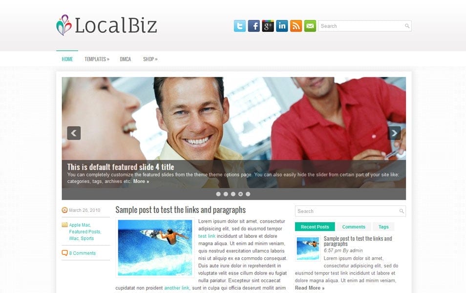 LocalBiz Free Portfolio WordPress Theme