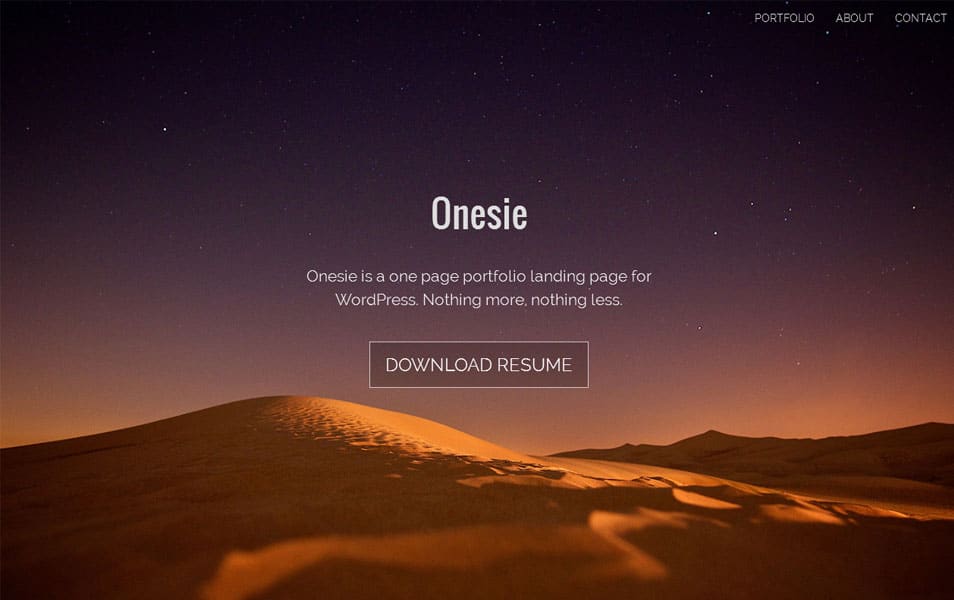 Onesie Free Portfolio WordPress Theme