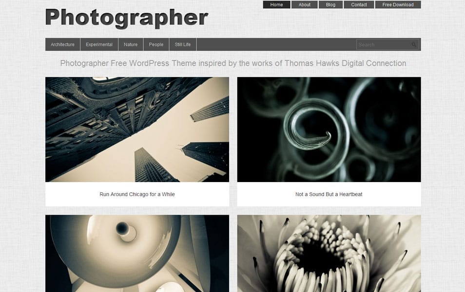 Photographer Free Photography WordPress Theme