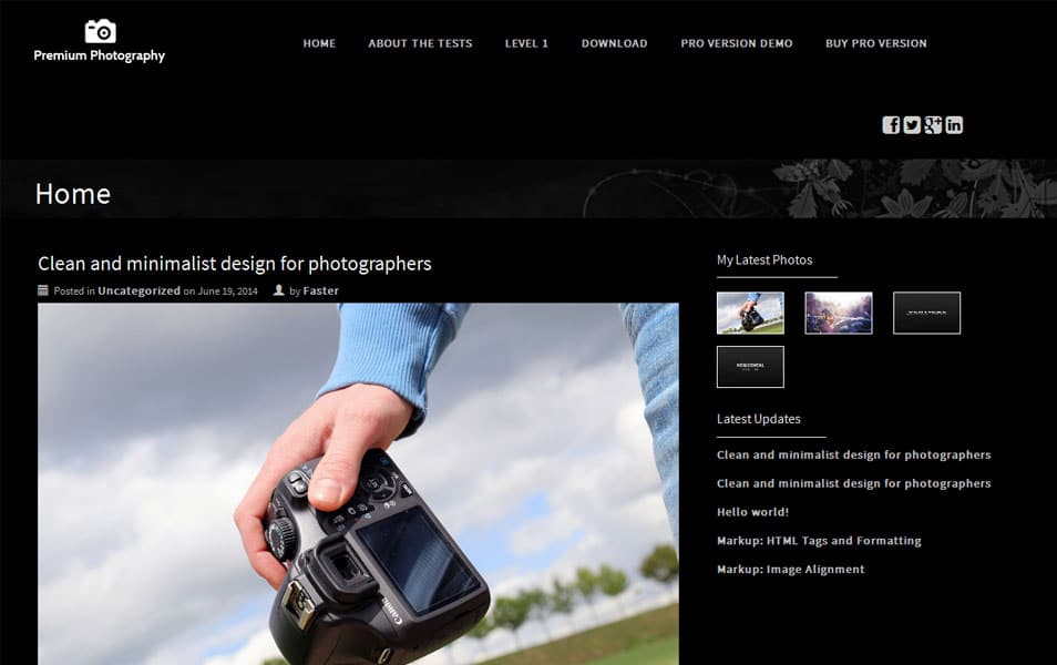 Premium Photography Free Portfolio WordPress Theme