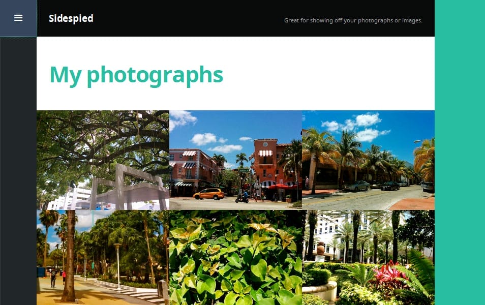 Sidespied Free Photography WordPress Theme