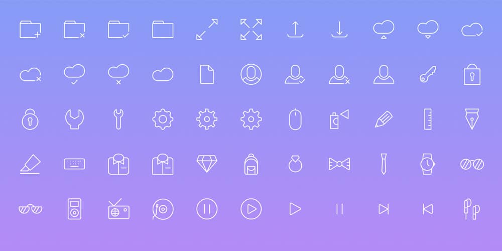 Simple Line Icons PSD