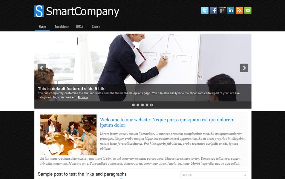 SmartCompany Free Portfolio WordPress Theme