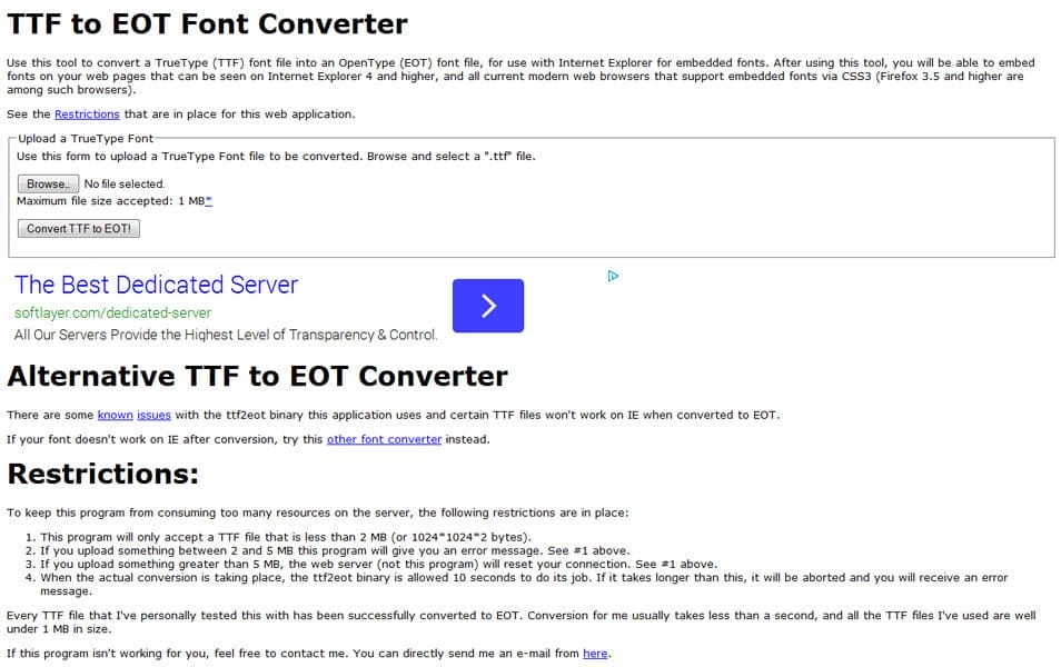 TTF to EOT Font Converter