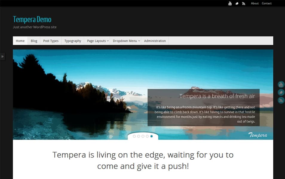 Tempera Free Portfolio WordPress Theme