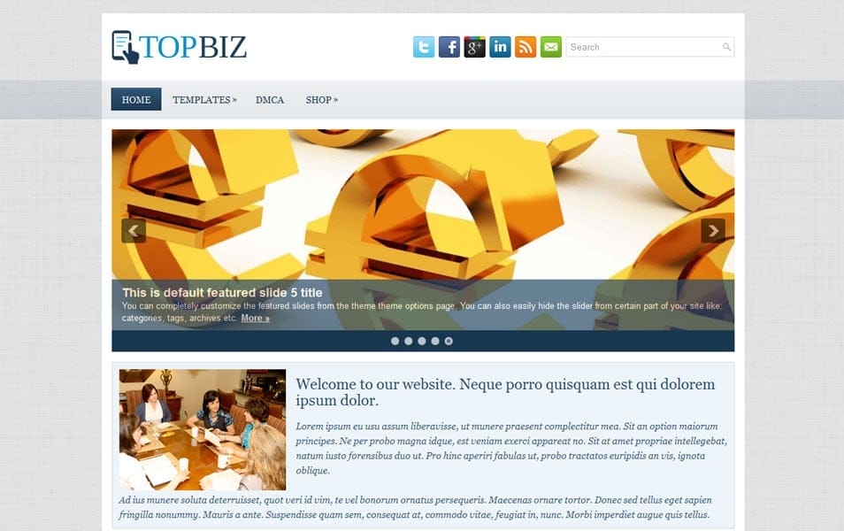 TopBiz Free Portfolio WordPress Theme