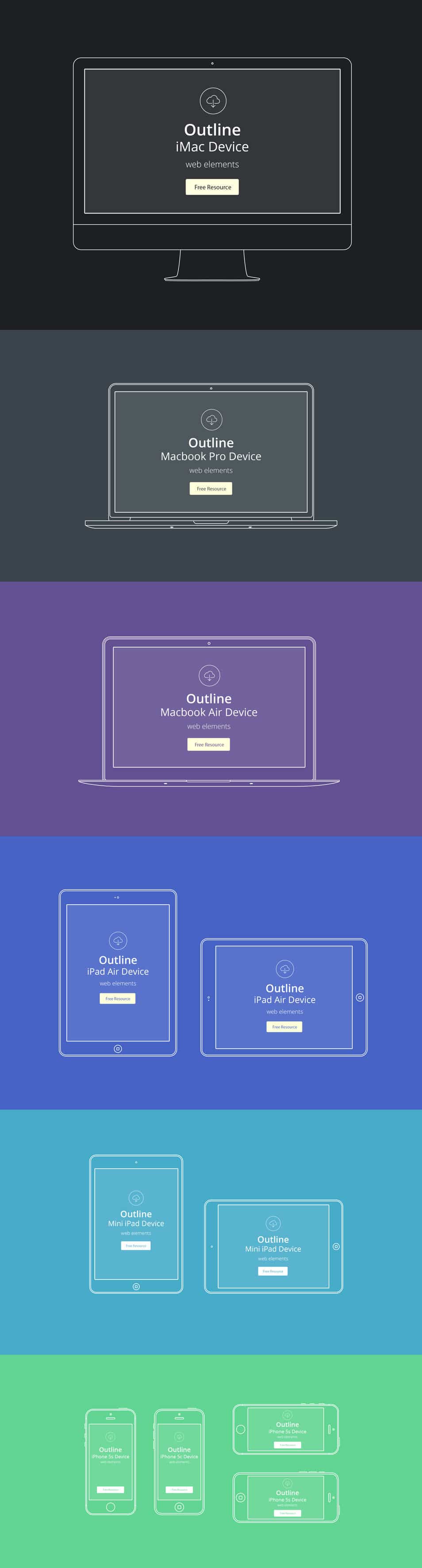 Vector Apple Outline Device PSD