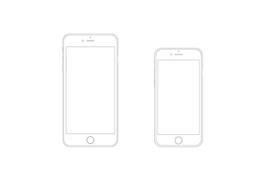 iPhone 6 Plus and iPhone 6 Wireframe