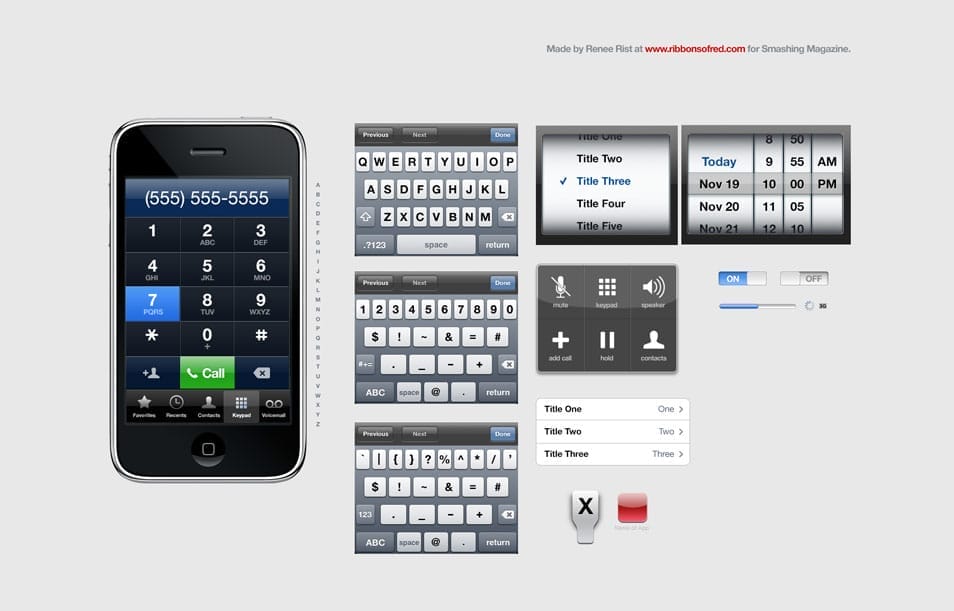 iPhone PSD Vector GUI Kit