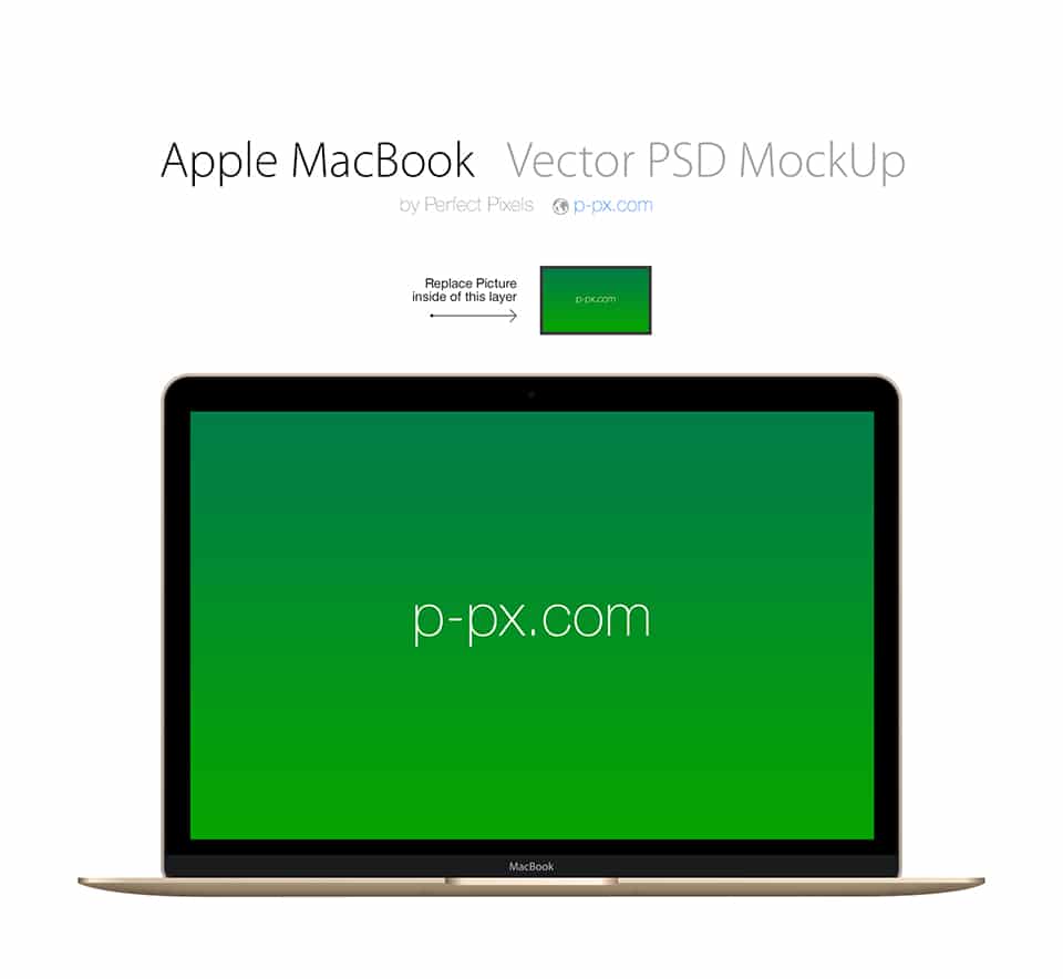 Apple Macbook Frontal Vector Mockup