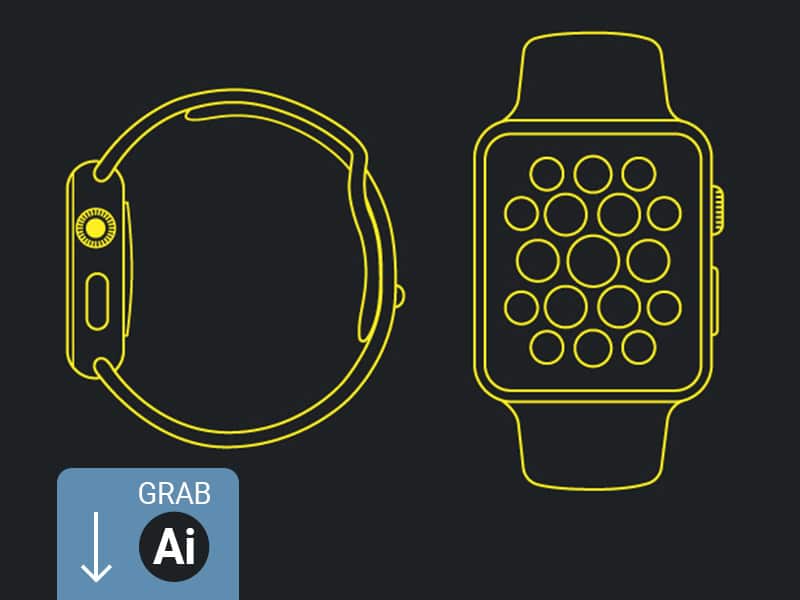 Apple Watch Line Mockup Vector