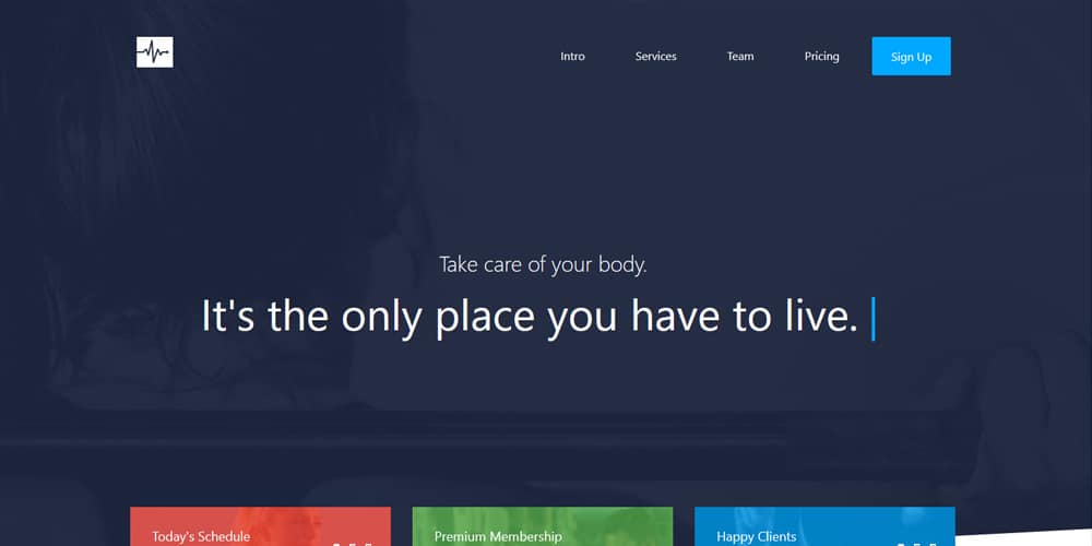 Cardio Free One Page Website Template