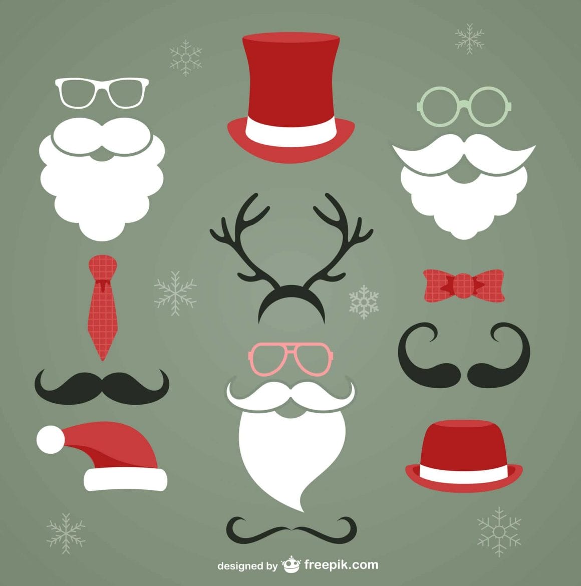 Christmas Hipster Elements Vector