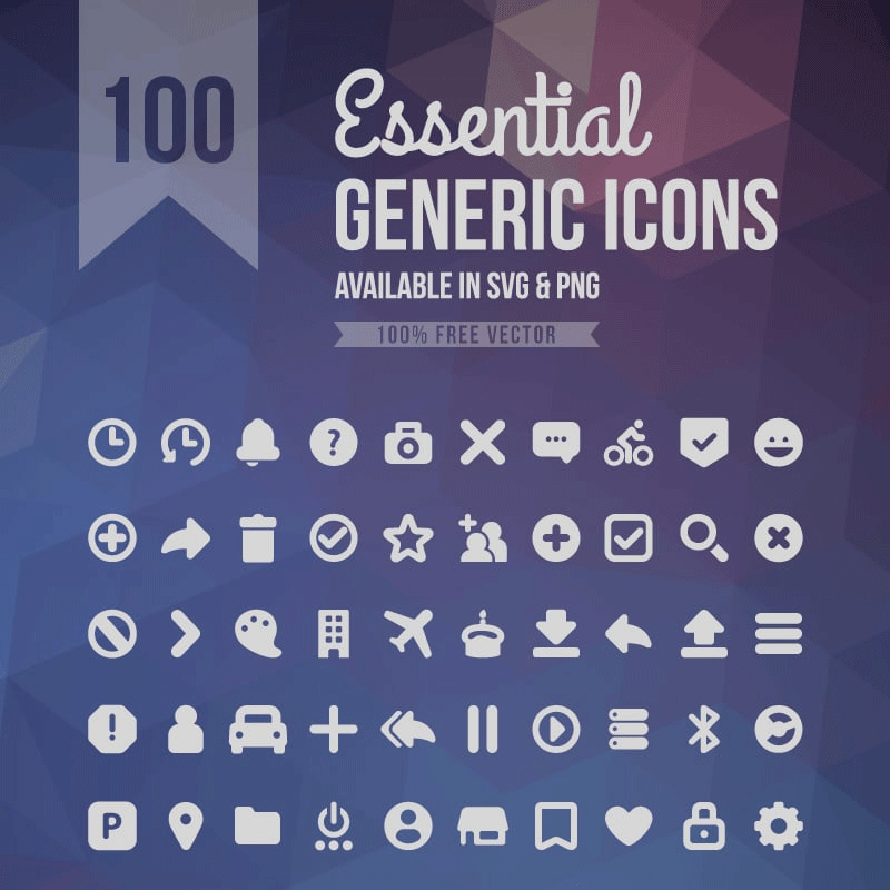 Essential Generic Free Icons (SVG & PNG)