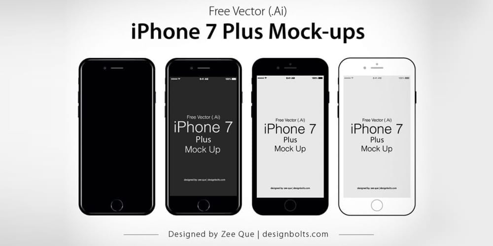 Flat Apple iPhone 7 Plus Mockup