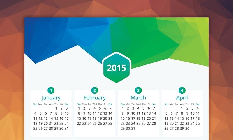 Flat Vector Calendar 2015