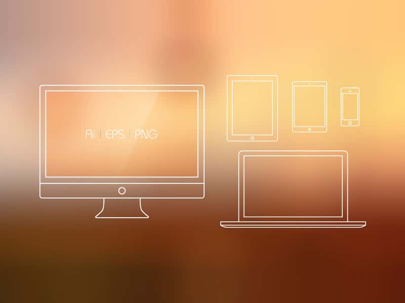 Free Apple Devices Outline Vector Mockups
