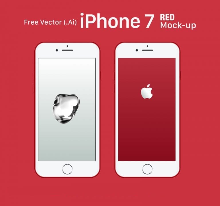 Free Apple iPhone 7 RED Mock-up
