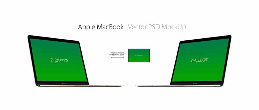 Free Apples New MacBook Vector Mockup