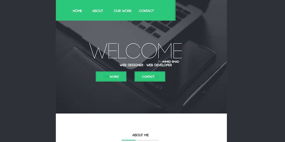Free Flat One Page Page Template PSD