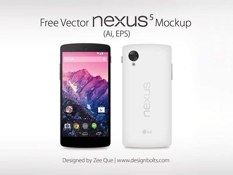 Free Google Nexus 5 Vector Mockup