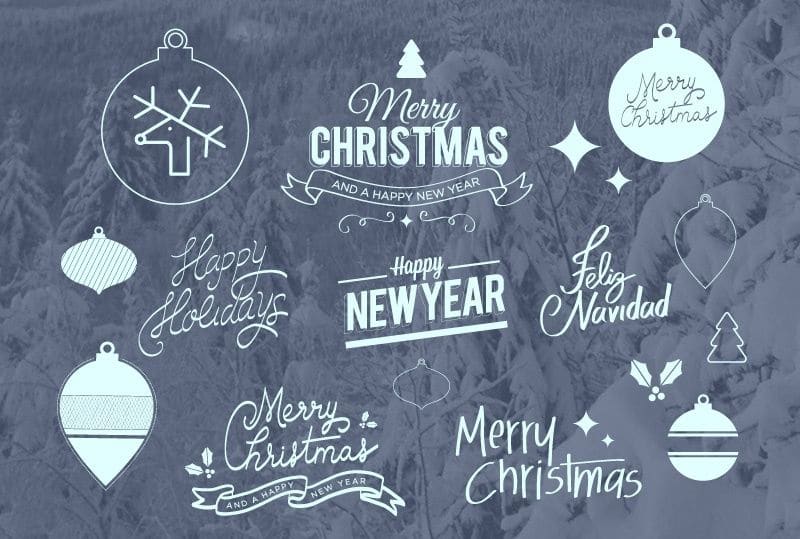 Free Icons, Badges & Lettering For XMAS