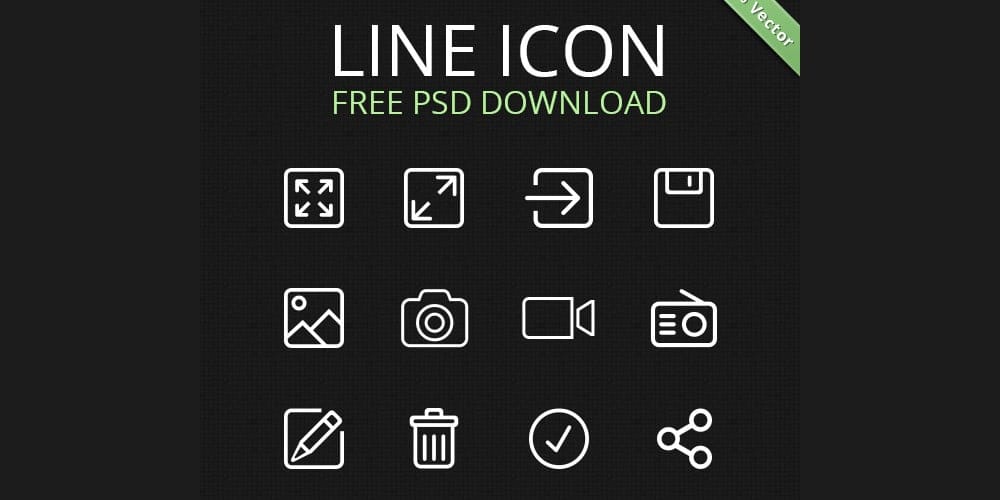 Free Line Icons PSD