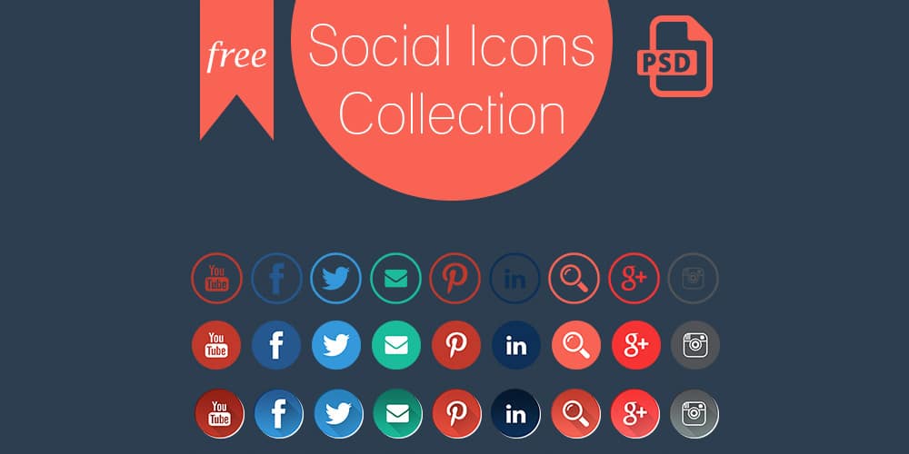 Free Social Icons PSD