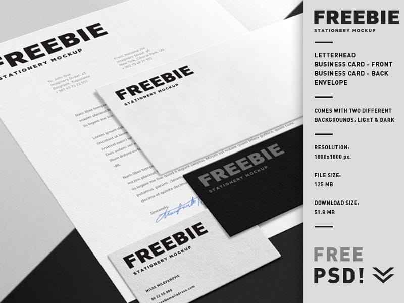Free Stationery Mockup