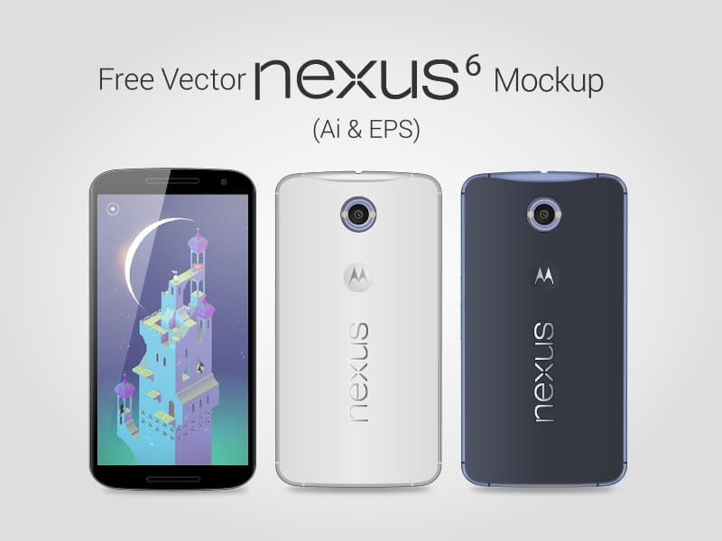 Free Vector Google Nexus 6 Mockup