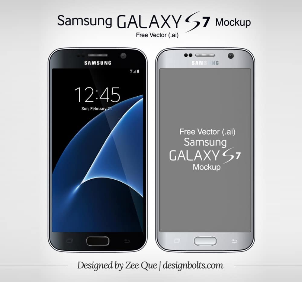 Free Vector Samsung Galaxy S7 Mockup