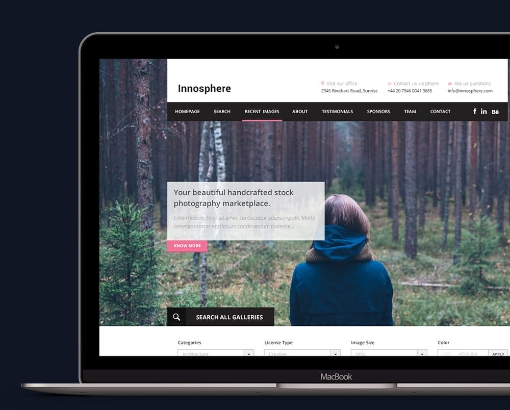 Innosphere - Free One Page Web Template PSD