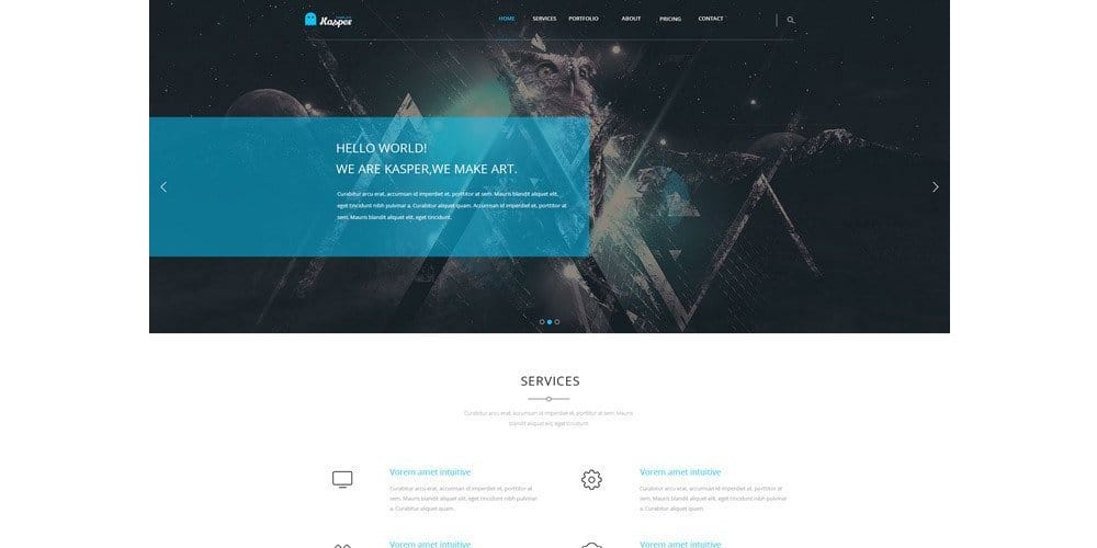 Kasper One Page Creative PSD Template