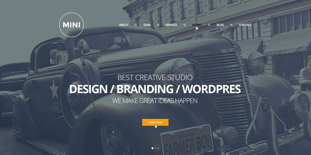 MINI One Page Creative Template Free PSD