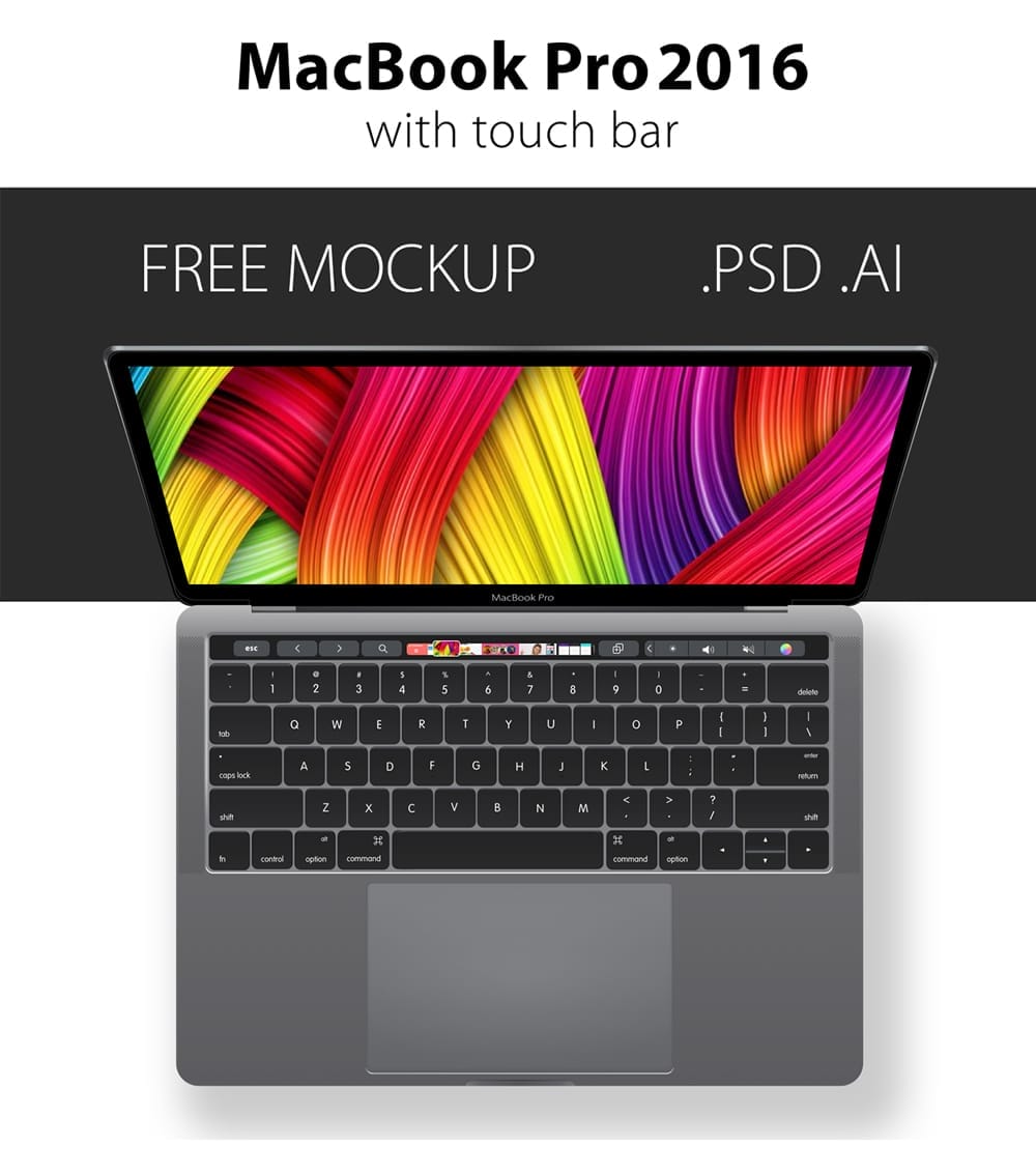  MacBook Pro 2016 Mockup Vector