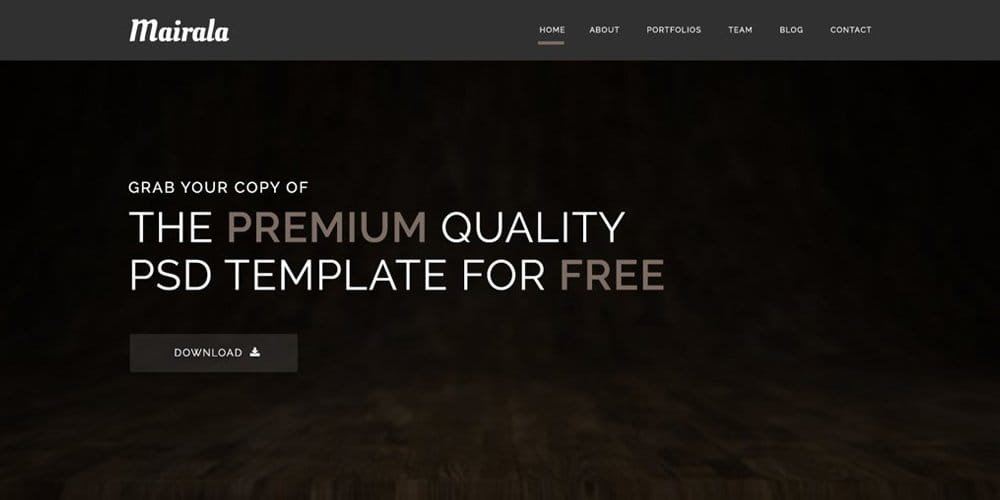 Mairala Free One Page Corporate Agency Template PSD