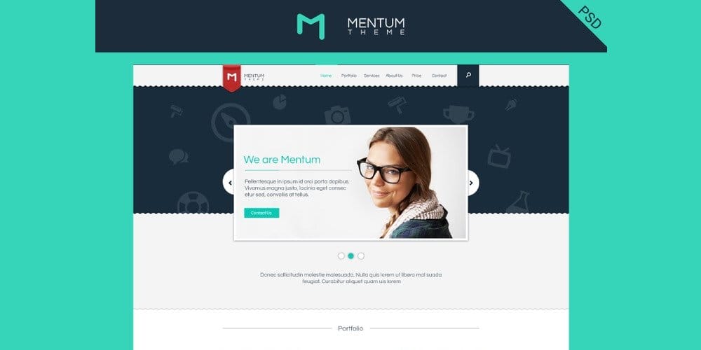 Mentum Single Page Template PSD