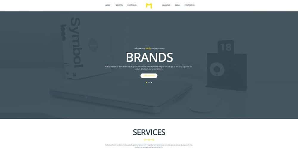 Molly Free PSD Creative Single Page Website Template