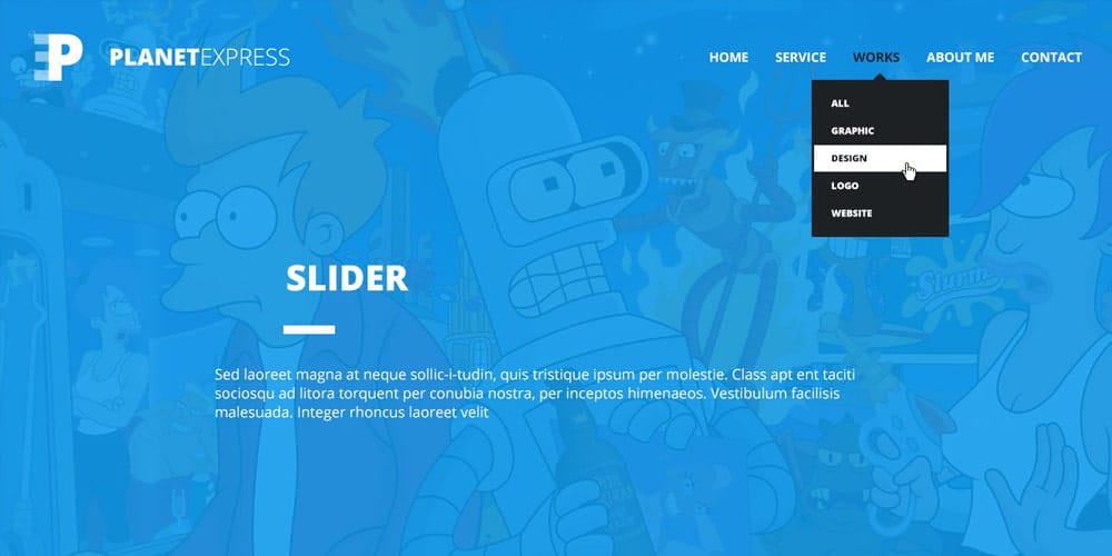 One Page Free Web Template PSD