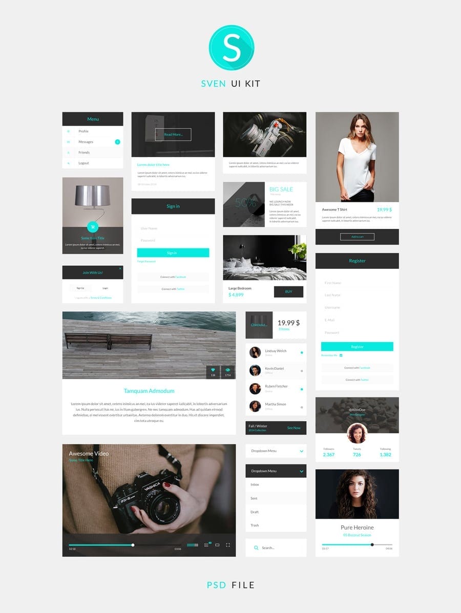 Sven Modern PSD UI Kit
