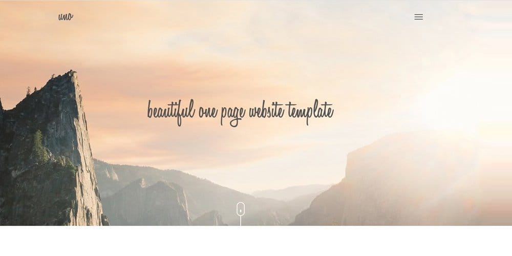 Uno Free Elegant One Page Single Page Website Template PSD