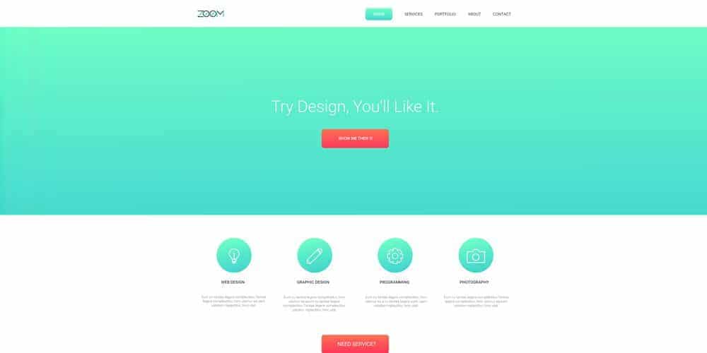 Zoom One Page Web Template