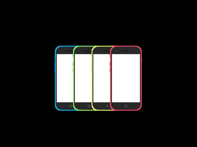 iPhone 6 colourful Mockups