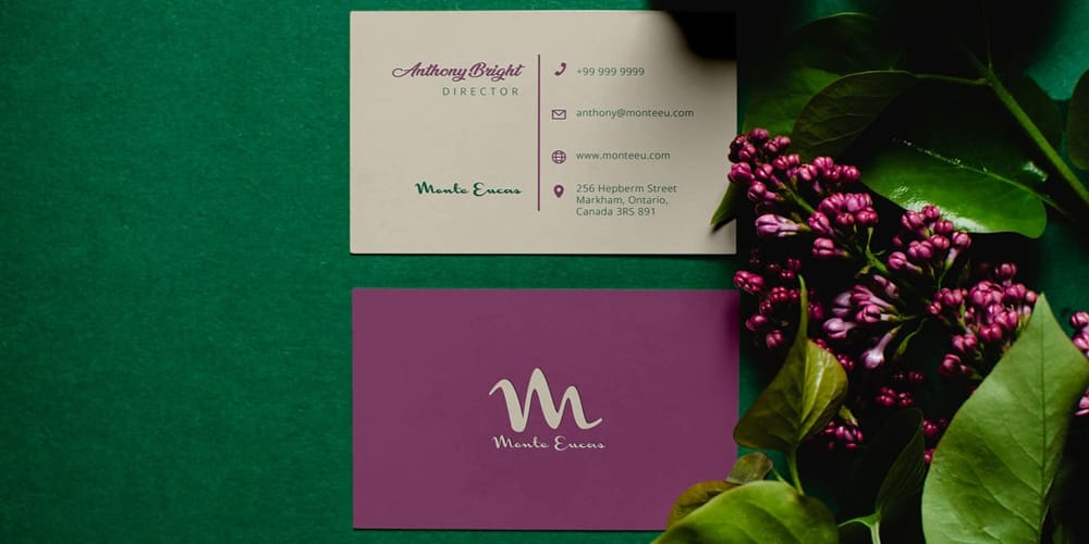 55 x 85 mm UK Business Card Mockup PSD